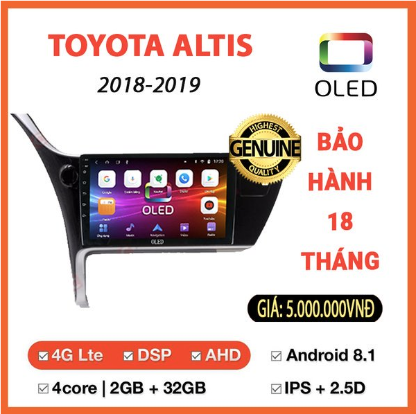 MÀN HÌNH OLED TOYOTA ALTIS 2018-2019